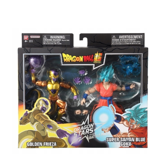 Dragon Ball Super: Dragon Stars - Golden Frieza Vs Super Saiyan Blue Goku Action Figure Battle Pack - Medaid International
