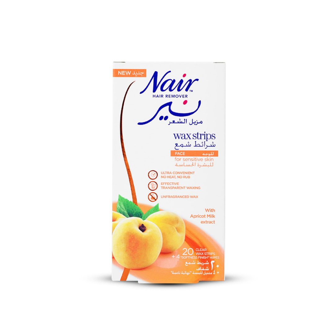 Nair Face Wax Strips Apricot 20S - Medaid - Lebanon