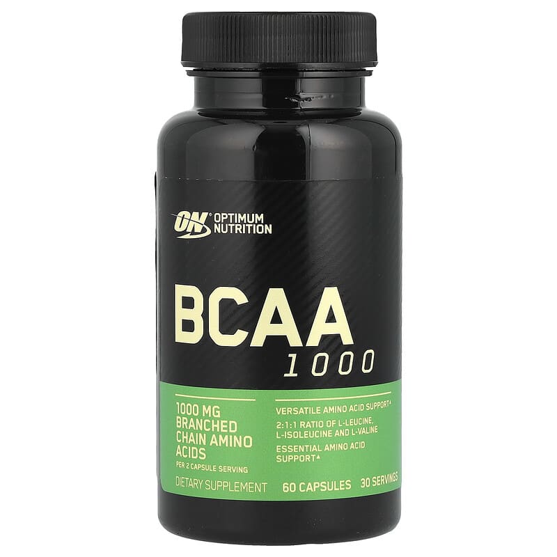 Optimum Nutrition, BCAA 1000, 1,000 mg, 60 Capsules (500 mg per Capsule) - Medaid International