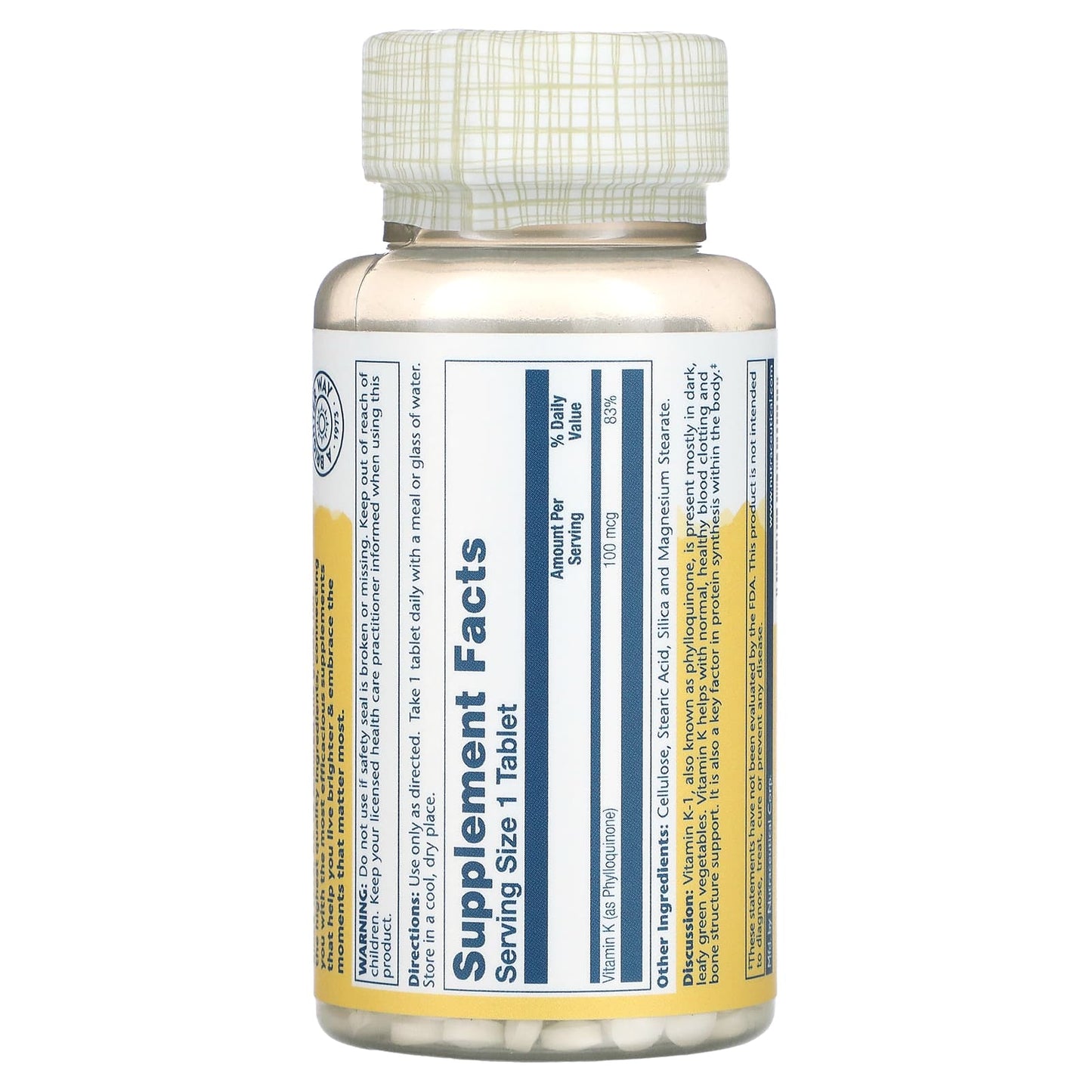 Solaray, Vitamin K, 100 mcg, 100 Tablets - Medaid International