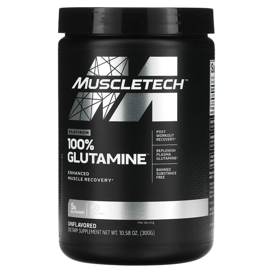 MuscleTech, Platinum 100% Glutamine, Unflavored, 300 g - Medaid International