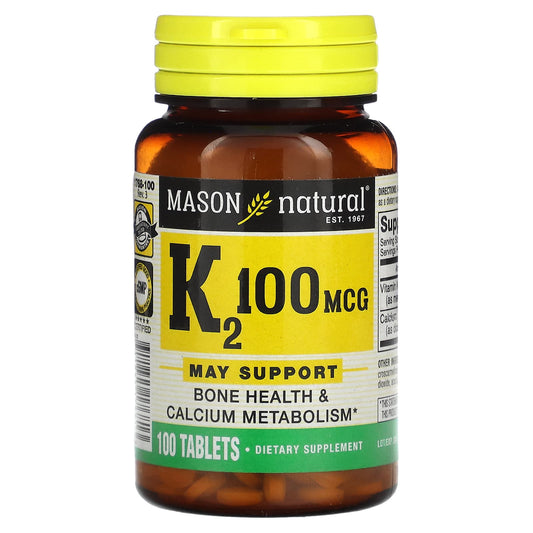 Mason Natural, Vitamin K2, 100 mcg, 100 Tablets - Medaid International