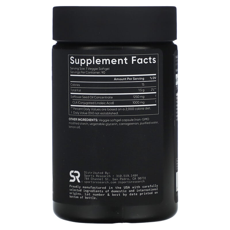 Sports Research, Vegan CLA 1250, 1,250 mg, 90 Veggie Softgels - Medaid International
