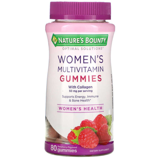 Nature's Bounty, Optimal Solutions, Women's Multivitamin Gummies, Raspberry, 80 Gummies - Medaid International