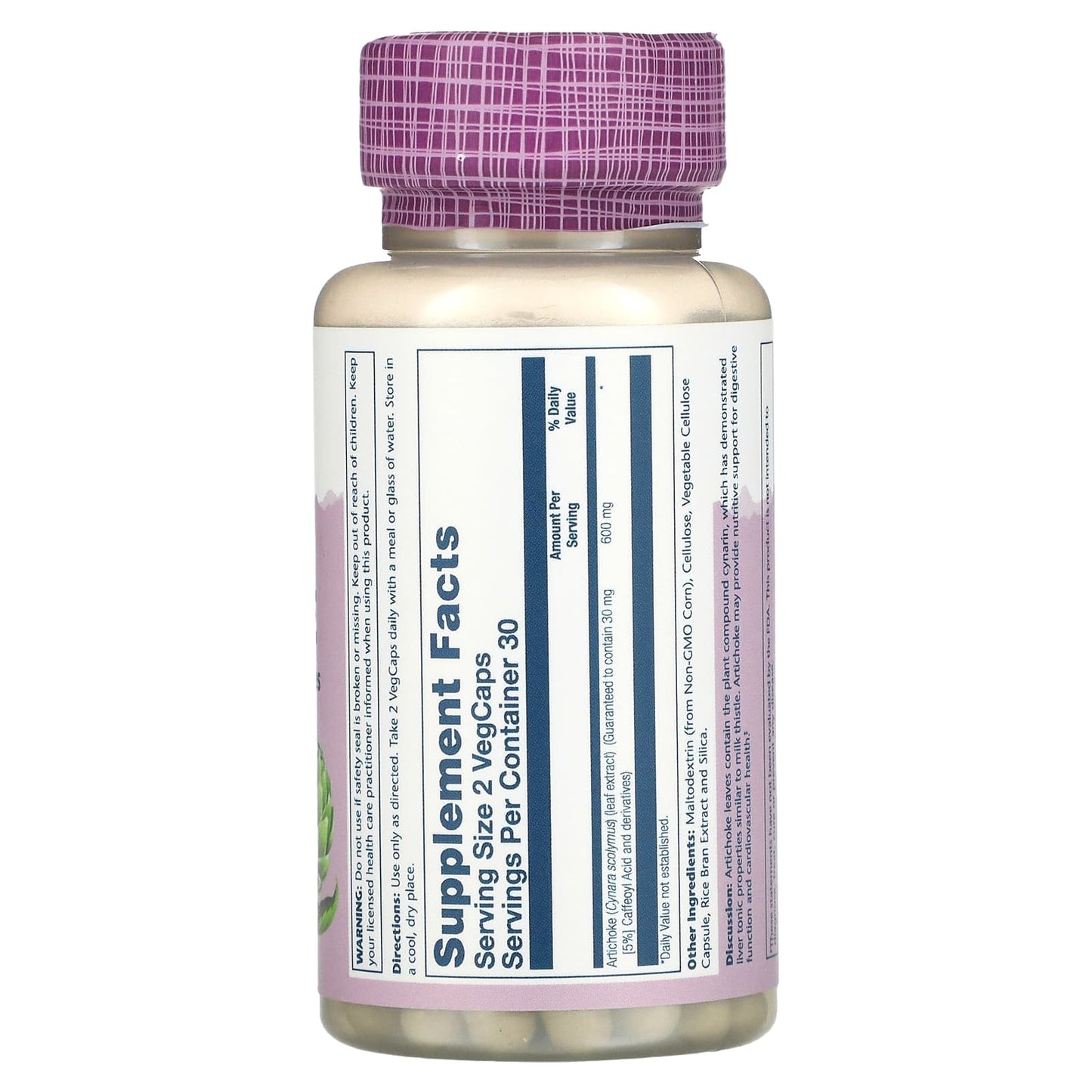 Solaray, Artichoke, 600 mg, 60 Vegcaps (300 mg per Capsule) - Medaid International