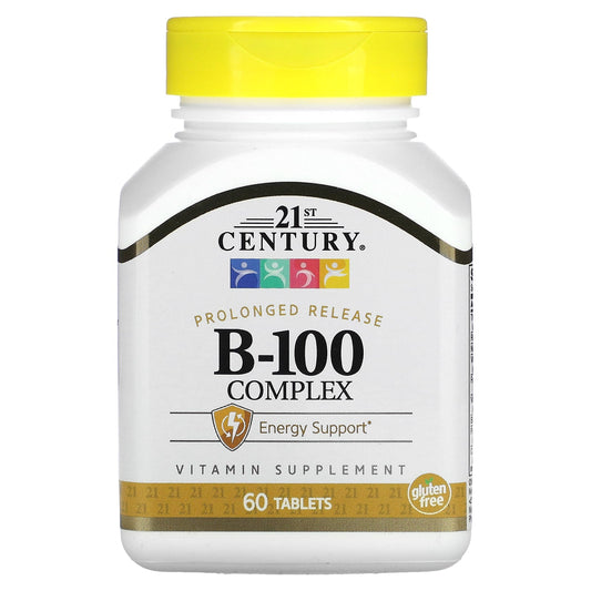 21st Century, B-100 Complex, Prolonged Release, 60 Tablets - Medaid