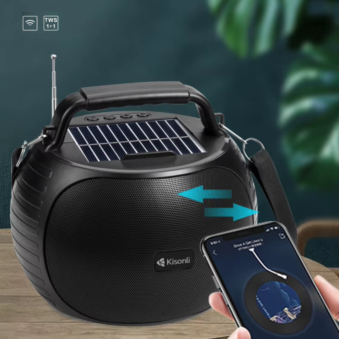 Kisonli SC22 Portable 10W Solar Power Stereo Speaker - Medaid International