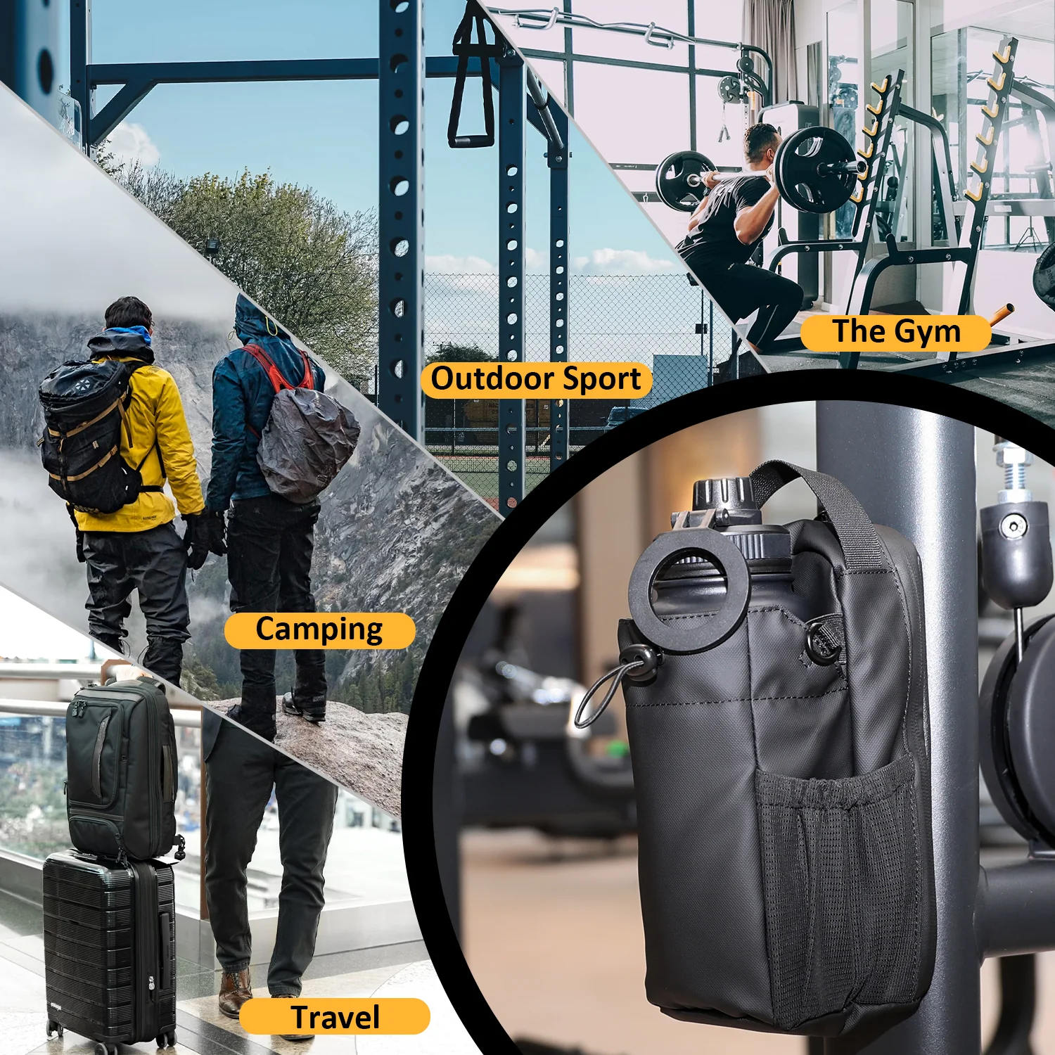 Magnetic Gym Bag With Water Bottle Holder - Medaid International