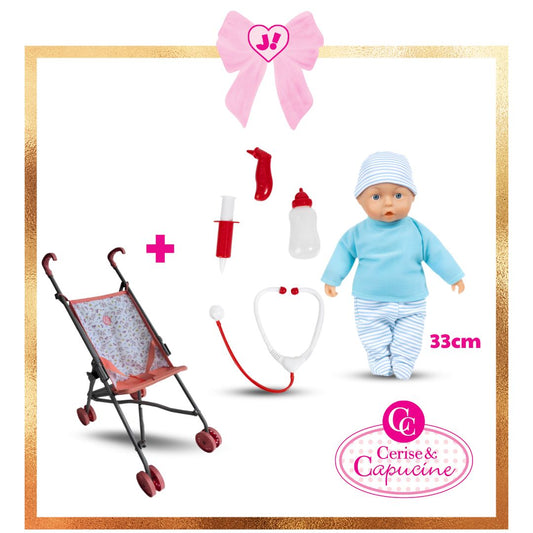 Bébé Malade + Poussette Canne Rose - Medaid International