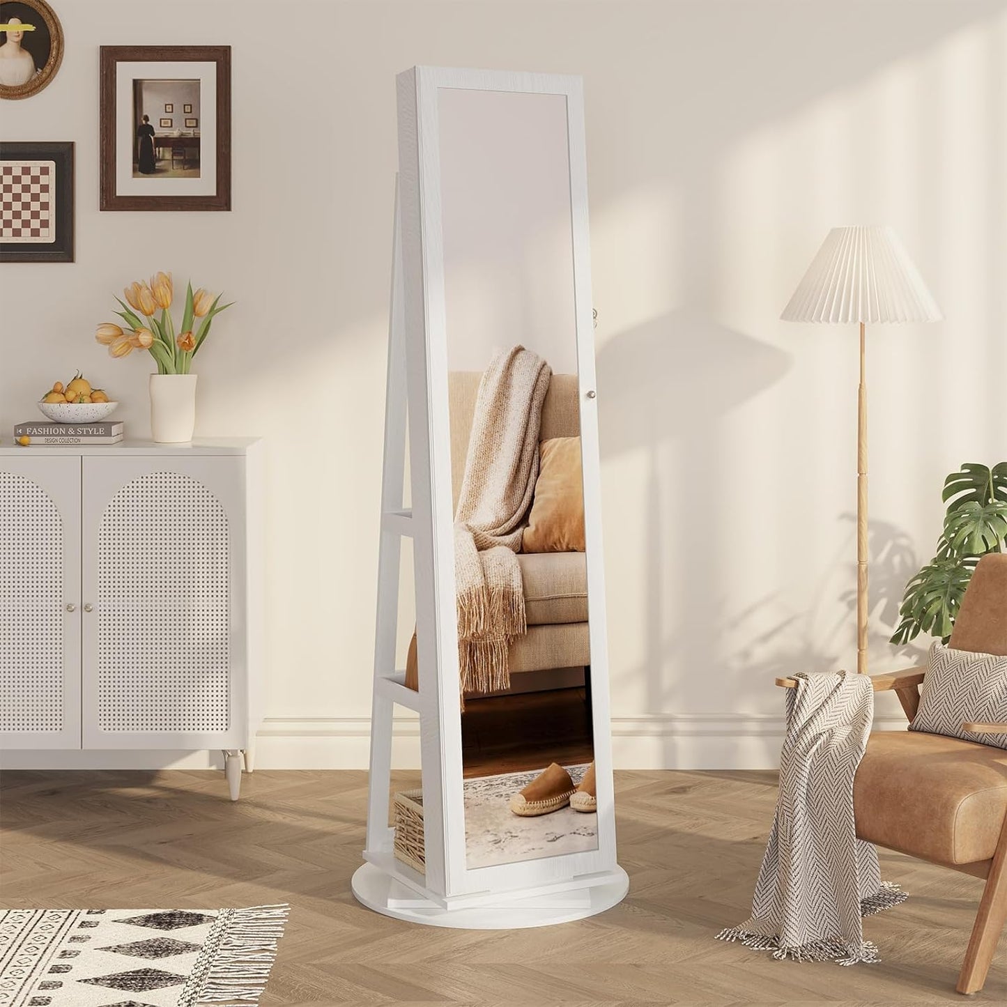 360° Swivel Lockable Jewelry Armoire Mirror