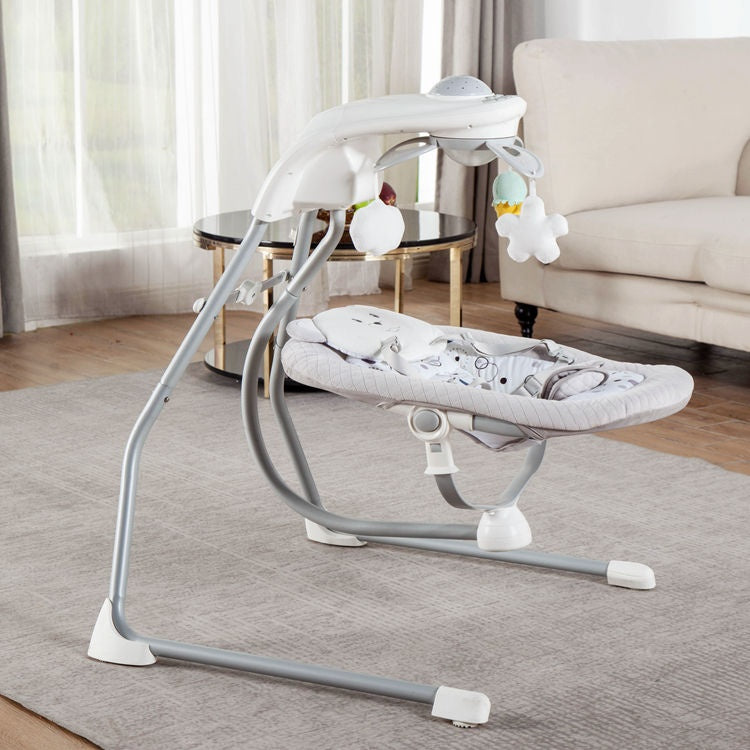 Miila Swing Bear Musical Rocker, 4-Speed Baby Bouncer