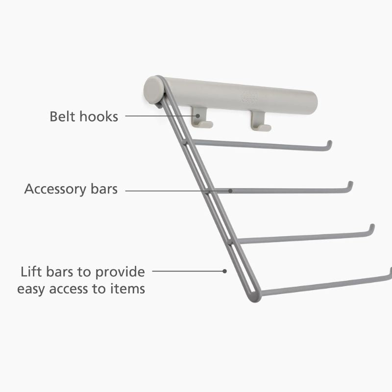 Joseph Joseph Orderly™ Ecru Belt, Tie & Scarf Hanging Rail - Medaid International