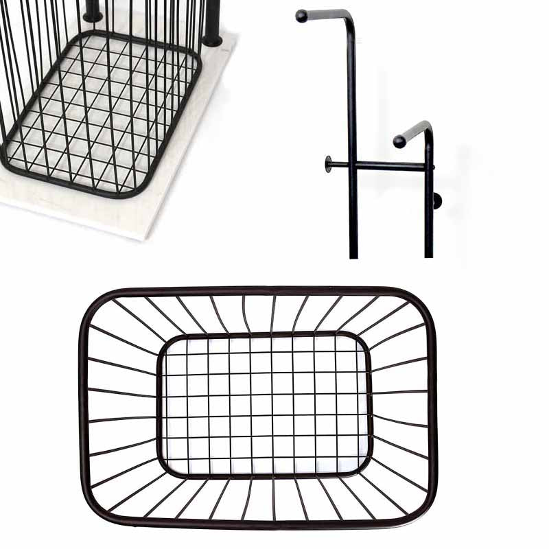 120 CM Freestanding Metal Towel Rack with Stable Marble Base and Removable Laundry Basket Space Saving Towel Organizer and Hanger Stand for Bathroom - Medaid - Lebanon