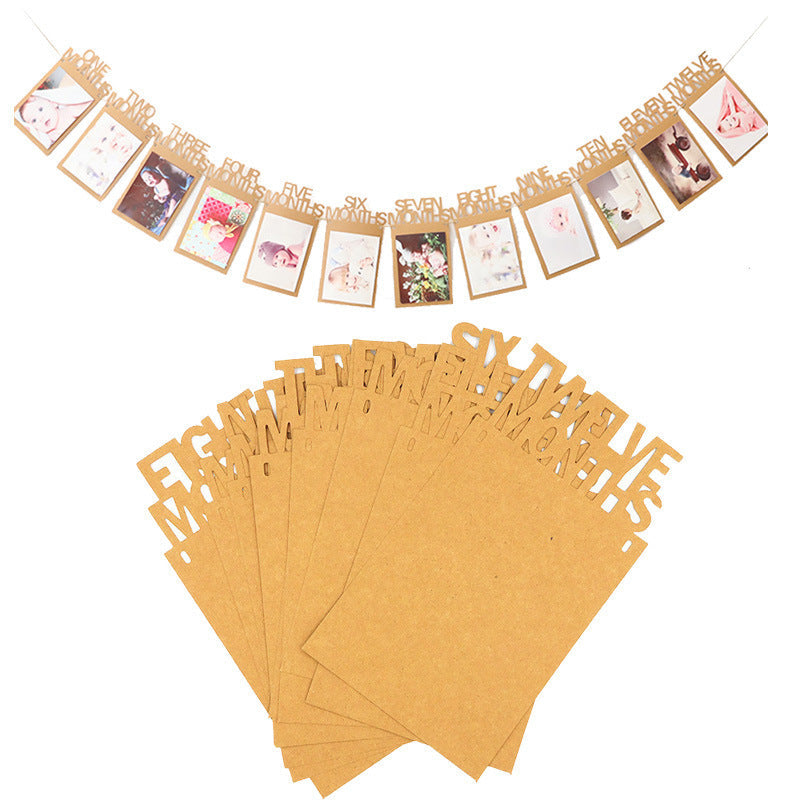12 Months Baby Photo Banner, New Born 1st Birthday Baby Photo Banner, Party Decoration - Medaid International