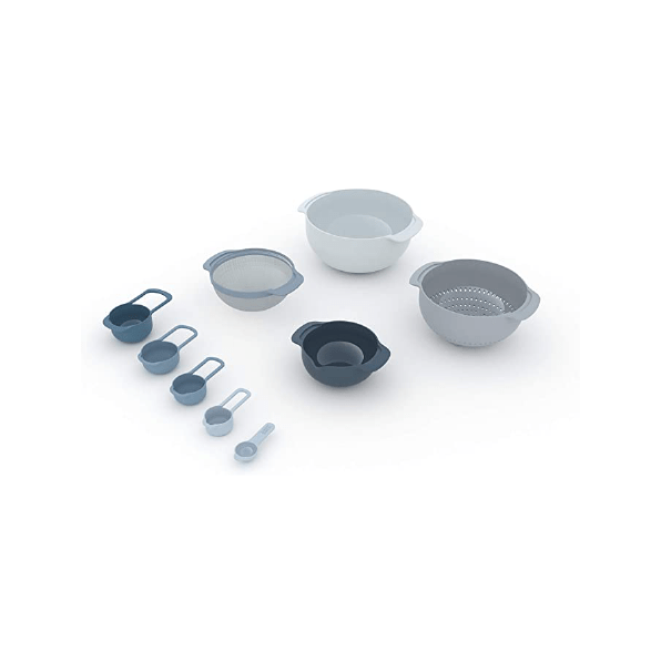 Joseph Joseph 9 Nesting Set with Mixing Bowls Measuring Cups Sieve Colander - Medaid International