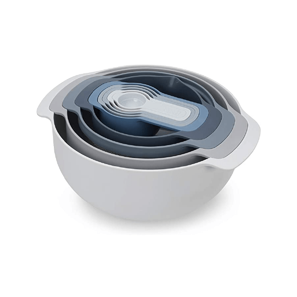 Joseph Joseph 9 Nesting Set with Mixing Bowls Measuring Cups Sieve Colander - Medaid International