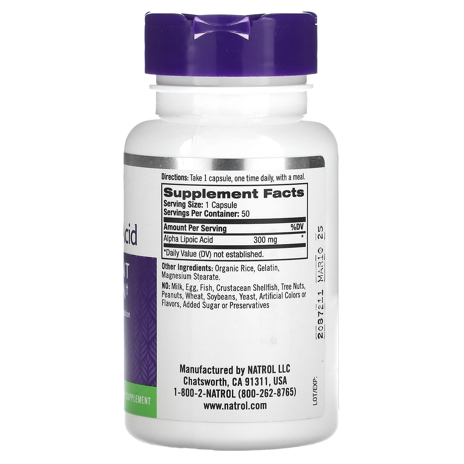 Natrol, Alpha Lipoic Acid, 300 mg, 50 Capsules - Medaid International