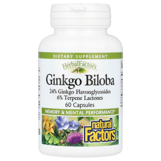Natural Factors, Ginkgo Biloba, 60 Capsules - Medaid International