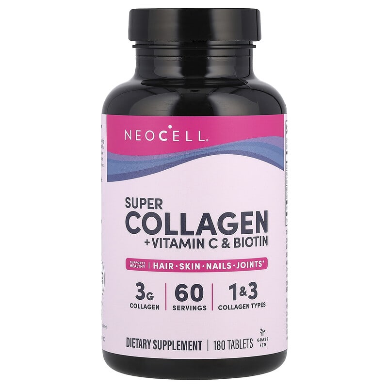 NeoCell, Super Collagen, + Vitamin C & Biotin, 180 Tablets - Medaid