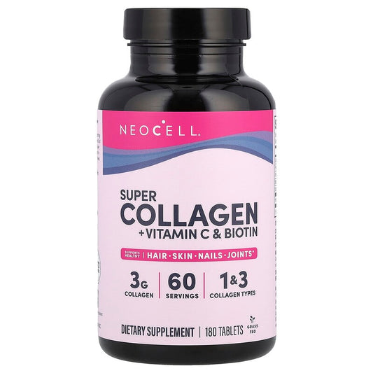 NeoCell, Super Collagen, + Vitamin C & Biotin, 180 Tablets - Medaid