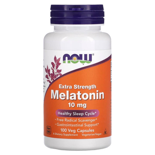 NOW Foods, Extra Strength Melatonin, 10 mg, 100 Veg Capsules - Medaid International