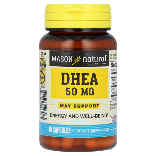 Mason Natural, DHEA, 50 mg, 30 Capsules - Medaid International