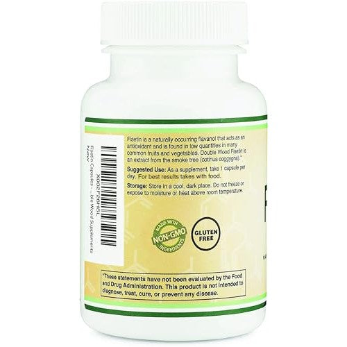 Fisetin Supplement - 100mg of Bioactive Flavnonols, 60 Count (Bioflavonoid Polyphenols Supplement Similar to Apigenin, Luteolin, and Quercetin) Aging Support Senolytic by Double Wood - Medaid International