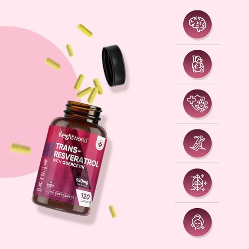 Trans Resveratrol with Quercetin - 120 Capsules - 4 Months Supply - Resveratrol Supplements - 1 Capsule a Day - Sourced from Japanese Knotweed - Non-GMO & Vegan-Friendly - Magnesium Stearate-Free|B01FWFE7VK
