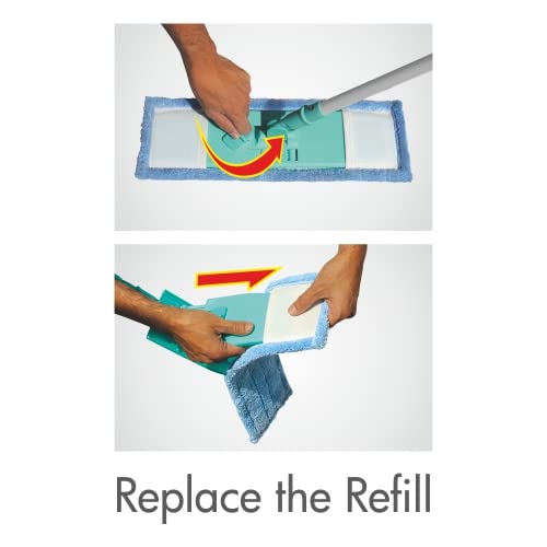 Spotzero by Milton Multi-Purpose Microfiber Flat Mop – Lightweight Dry & Wet Floor Cleaner with 360° Swivel Head & Telescopic Handle – for Floor, Glass, Bathroom, Walls & Ceiling (Aqua Green) - Medaid International