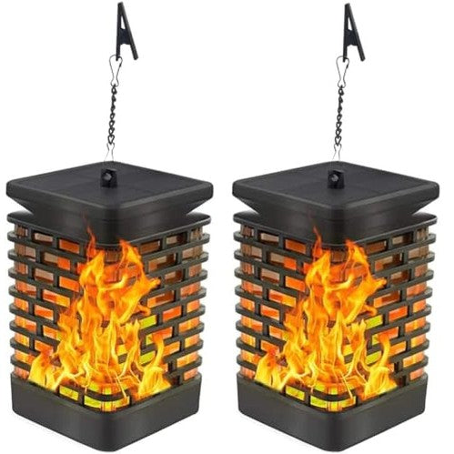 SolarGlow - Waterproof Solar Lantern Lights Outdoor, 2 Pack (Yellow)