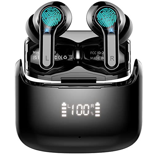Ordtop - Wireless Earbuds with 40H Battery, Noise Cancelling, IP7 Waterproof