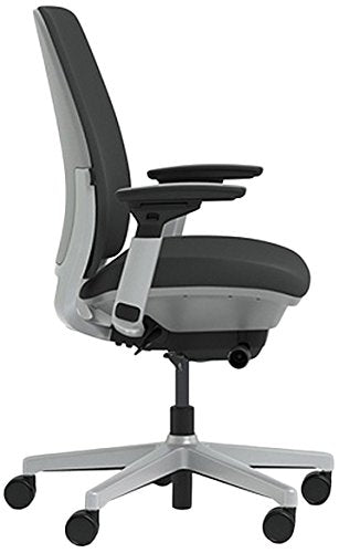 Steelcase Amia Chair with Platinum Base & Hard Floor Casters, Licorice - Medaid International