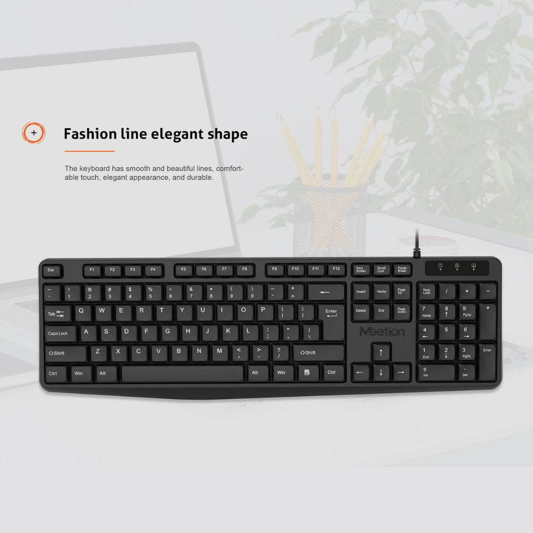 Meetion MT-K200 Economical Universal Waterproof 104 Keys USB Wired Office Keyboard - Medaid International