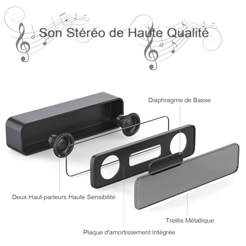 ADELGO - USB-Powered Computer Speakers, Portable Mini Sound Bar, Plug and Play