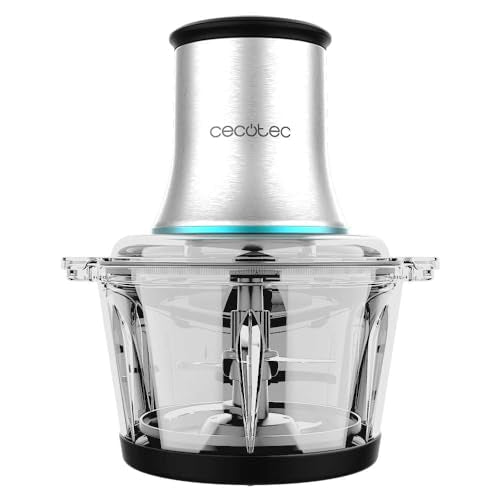 Cecotec - 500W Electric Food Chopper with 4-Blade Stainless Steel, 2 Speeds, 500G Glass Bowl
