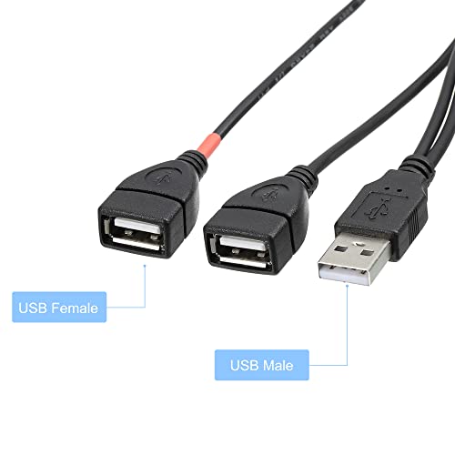 MECCANIXITY - USB Extension Cable with ON/Off Switch, 1M Dual Female Cord