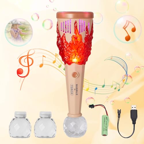 Antorcha - Automatic Bubble Machine With Light & Music For Kids, USB Rechargeable