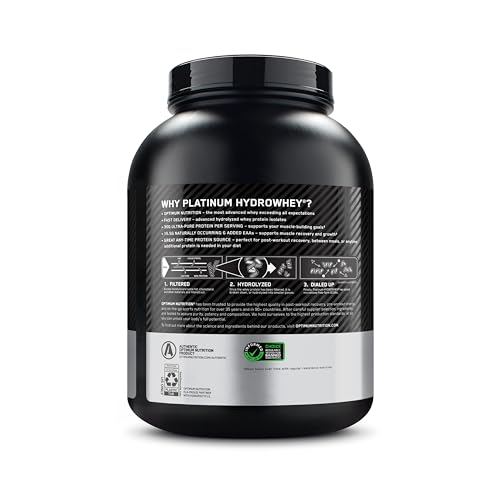 Optimum Nutrition Platinum Hydrowhey Protein Powder, 100% Hydrolyzed Whey Protein Isolate Powder, Flavor: Turbo Chocolate, 40 Servings, 3.61 Pounds (Packaging May Vary) - Medaid International