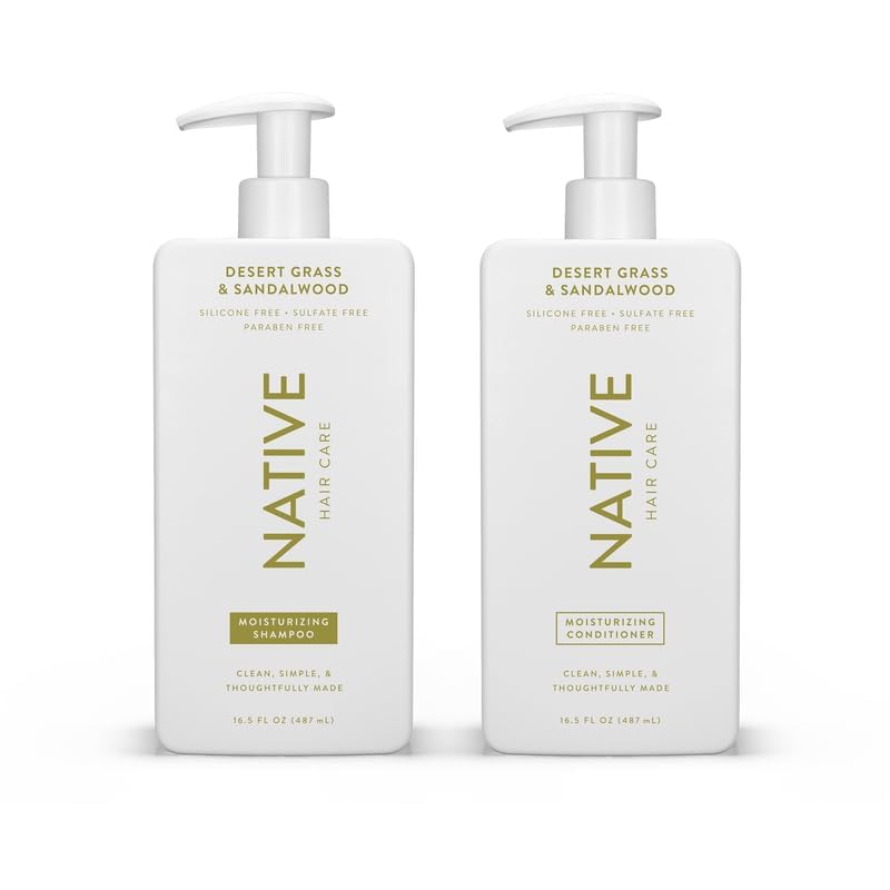 Native Shampoo and Conditioner Set | Sulfate Free, Paraben Free, Dye Free, with Naturally Derived Clean Ingredients| 16.5 oz (Coconut & Vanilla, Moisturizing), 2, 1.3 ounces - Medaid