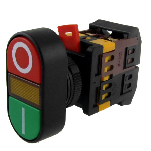 Fiya - ON-OFF Push Button Switch with Light Indicator, Momentary Action, Red/Green
