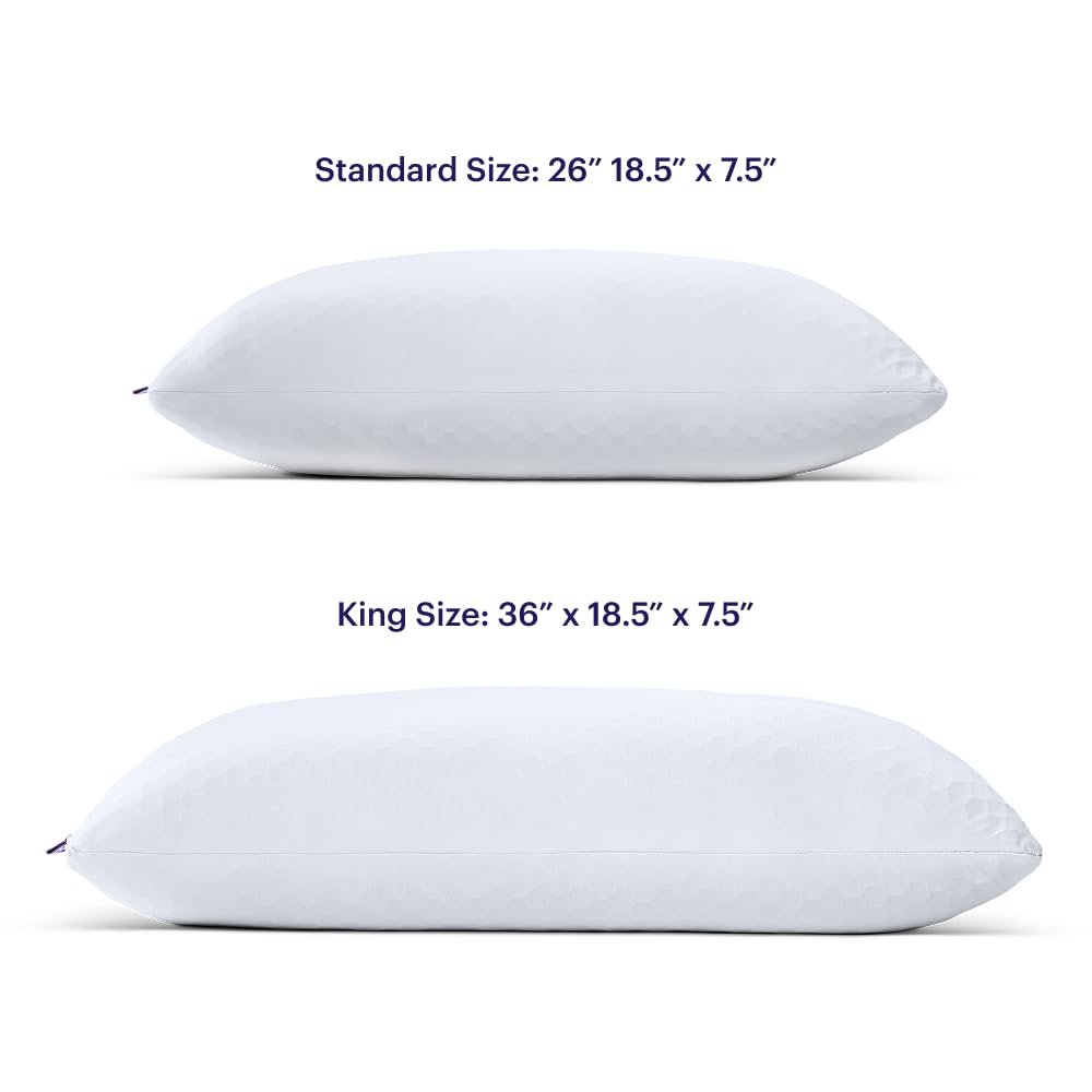 Purple Freeform Pillow - Standard Size, Customizable Support with GelFlex Grid & MicroFlex Moon Foam - Pressure Relief, Cooling, Extra Filling & Adjustable Height - Medaid International