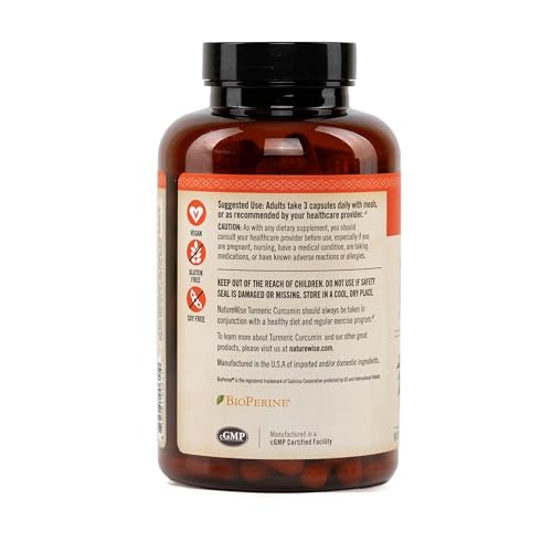 NatureWise Curcumin Turmeric 2250mg - 95% Curcuminoids & BioPerine Black Pepper Extract for Advanced Absorption - Daily Joint and Immune Health Support - Vegan, Non-GMO, 180 Count[60-Day Supply] - Medaid International