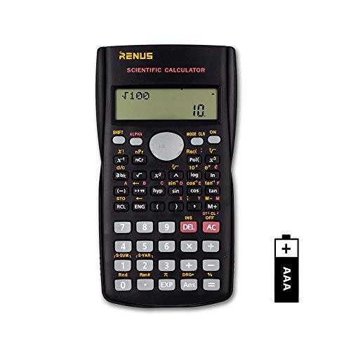Renus - 2-Line Engineering Scientific Calculator for Students & Teachers, Battery Powered, User-Friendly Design