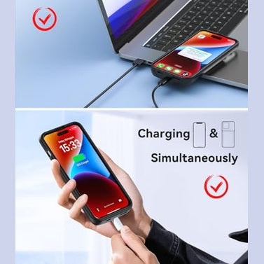 Newdery - 5000mAh Battery Case for iPhone 15/15 Pro, USB C, Portable Charger