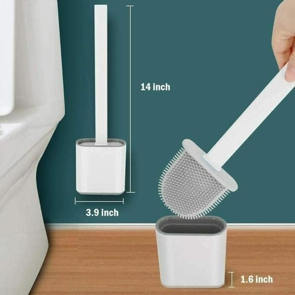 Silicone Toilet Brush Set - Bendable Deep Cleaning Feature - Medaid International