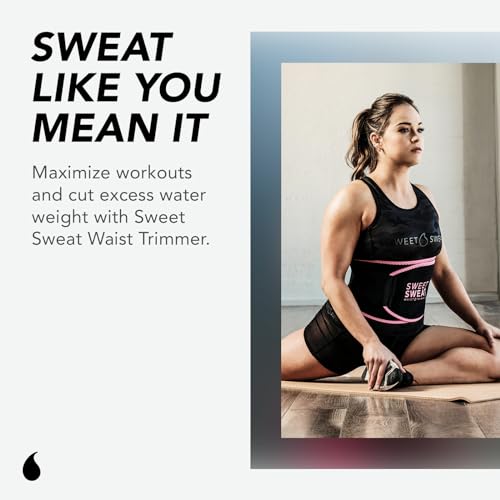 Sports Research® Sweet Sweat Waist Trimmer - Premium Sweat Enhancing Fitness Belt for Women & Men - 5 Adjustable Sizes|B017AGGBTU