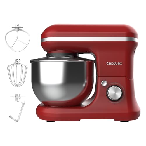 Cecotec - 1200W Red Mixer with 5L Bowl, 6 Speed Levels & Planetary Movement