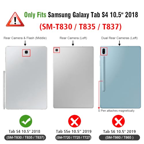 Fintie - Slim Bluetooth Keyboard Case for Samsung Galaxy Tab S4 10.5, Type-C Charging