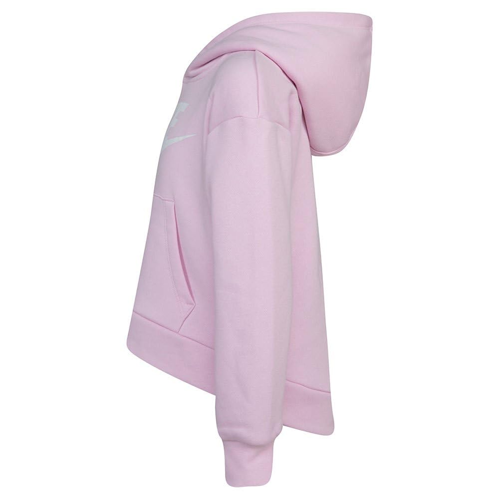 Nike Girl's Club Fleece Hi Low Pullover (Little Kids) Pink 5 Little Kid - Medaid International