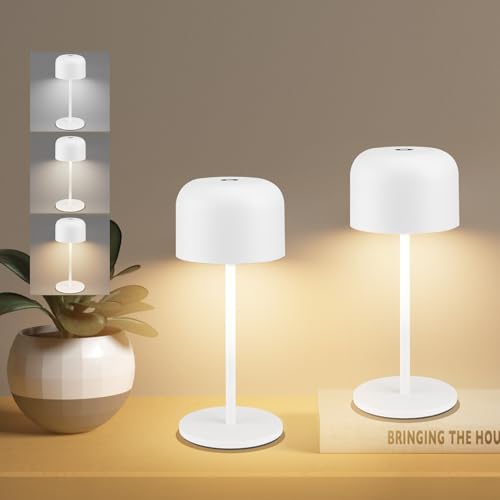 Klighten - Pack of 2 LED Dimmable Table Lamps, Wireless, Rechargeable, IP54